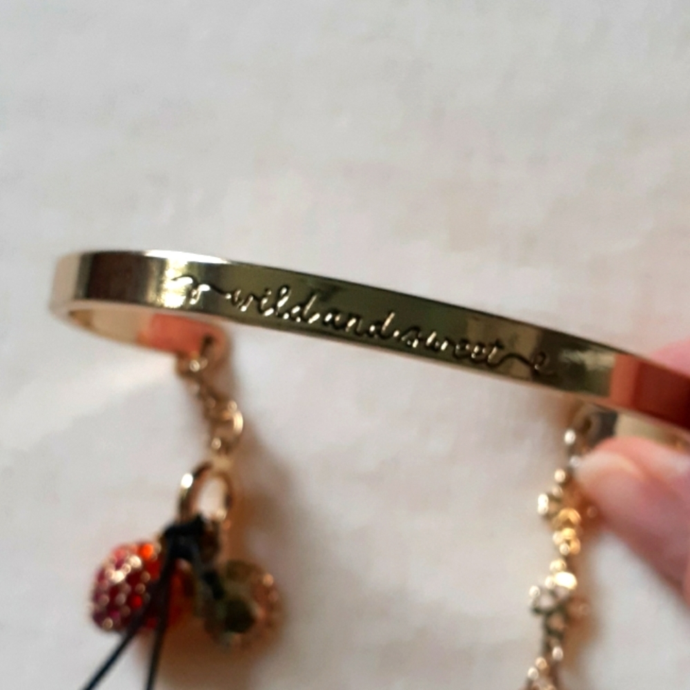 BCBGeneration open cuff etched bracelet NWT